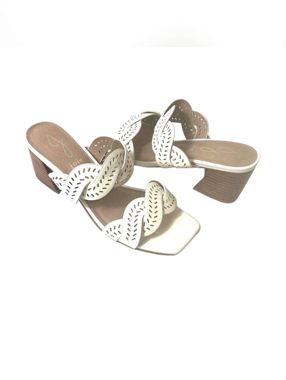 Joie Cream Cutout Faux Leather Sandals